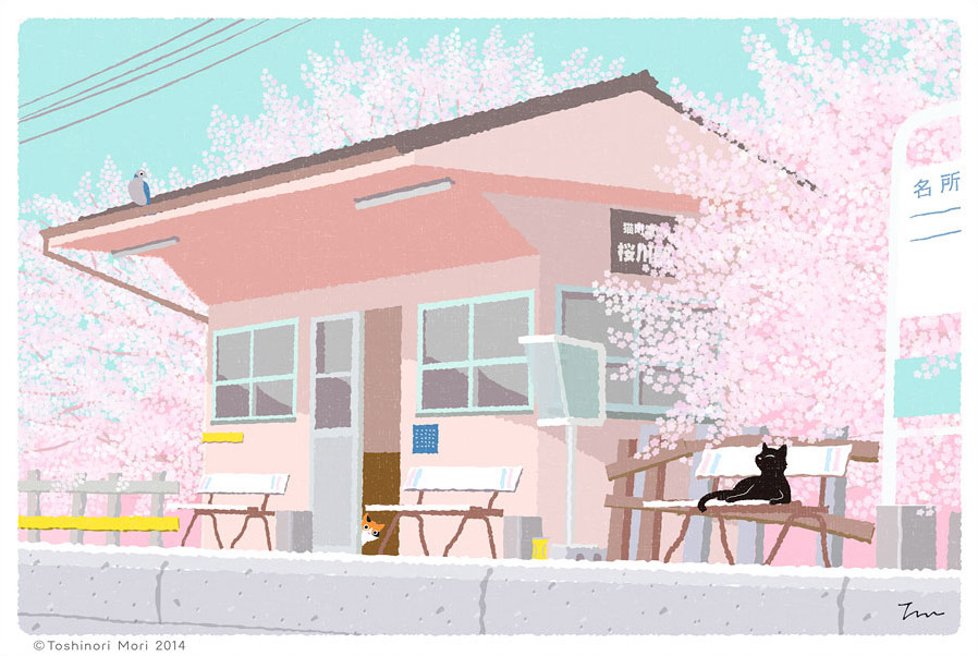 Tabineko: April. Illustration by Toshinori Mori