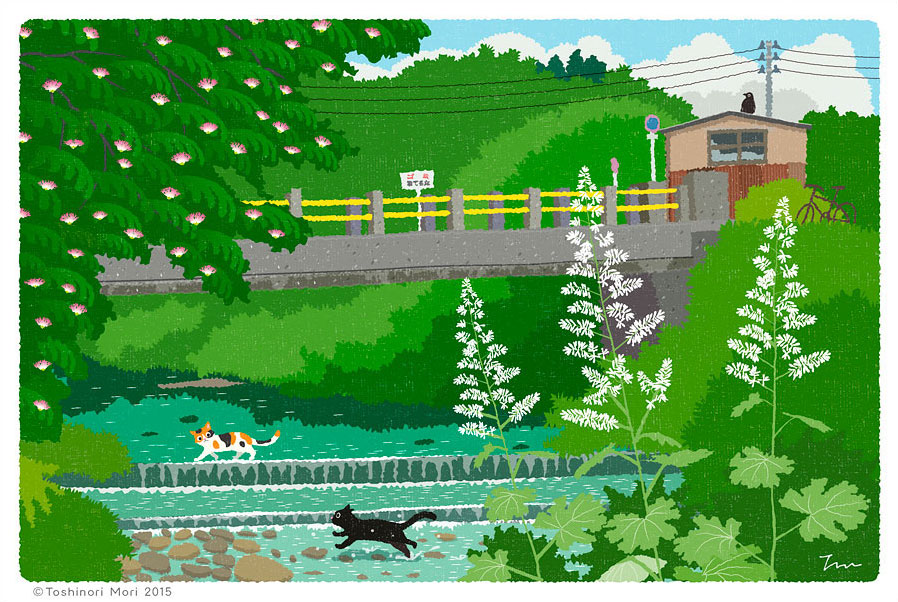 Tabineko: July. Illustration by Toshinori Mori