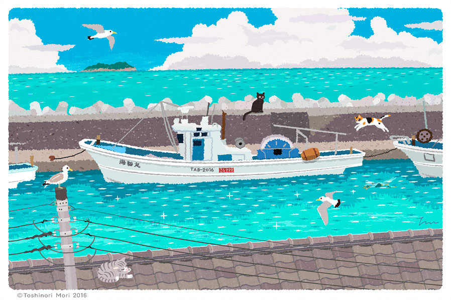 Tabineko: July. Illustration by Toshinori Mori